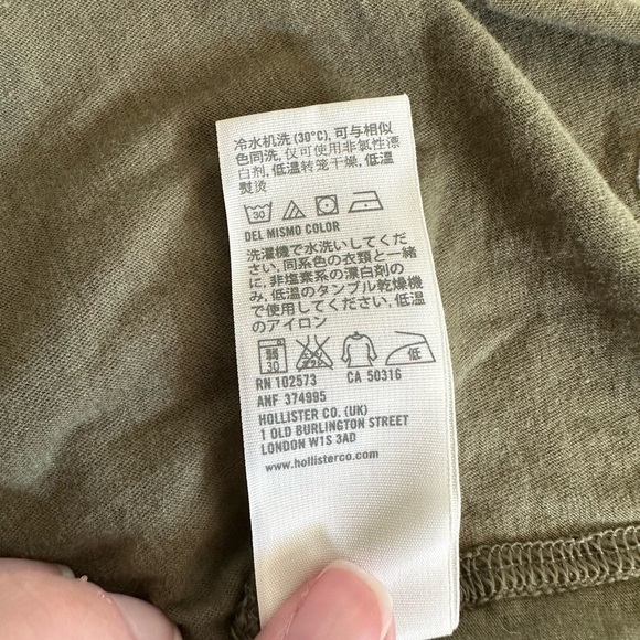 Hollister Womens Army Green Hand Painted Flower Ruffle Tank Top Size Medium - Picture 13 of 13